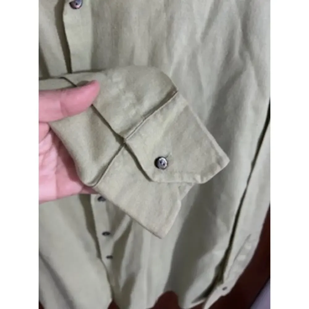 Viyella Men's sz L Wool Cotton Blend Long Sleeve Shirt